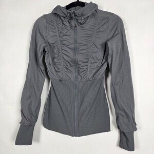 Lululemon Dance Studio Reversible Hooded Womens Size 4 Gray Full Zip Jacket